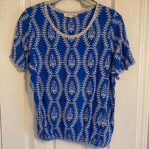 Embroidered solitaire blouse